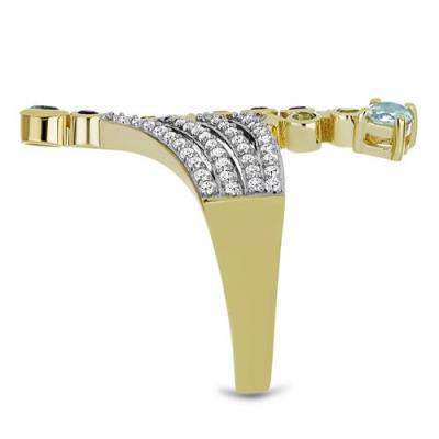 BUY 925 SILVER WITH MULTI TOURMALINE GEMSTONE RING